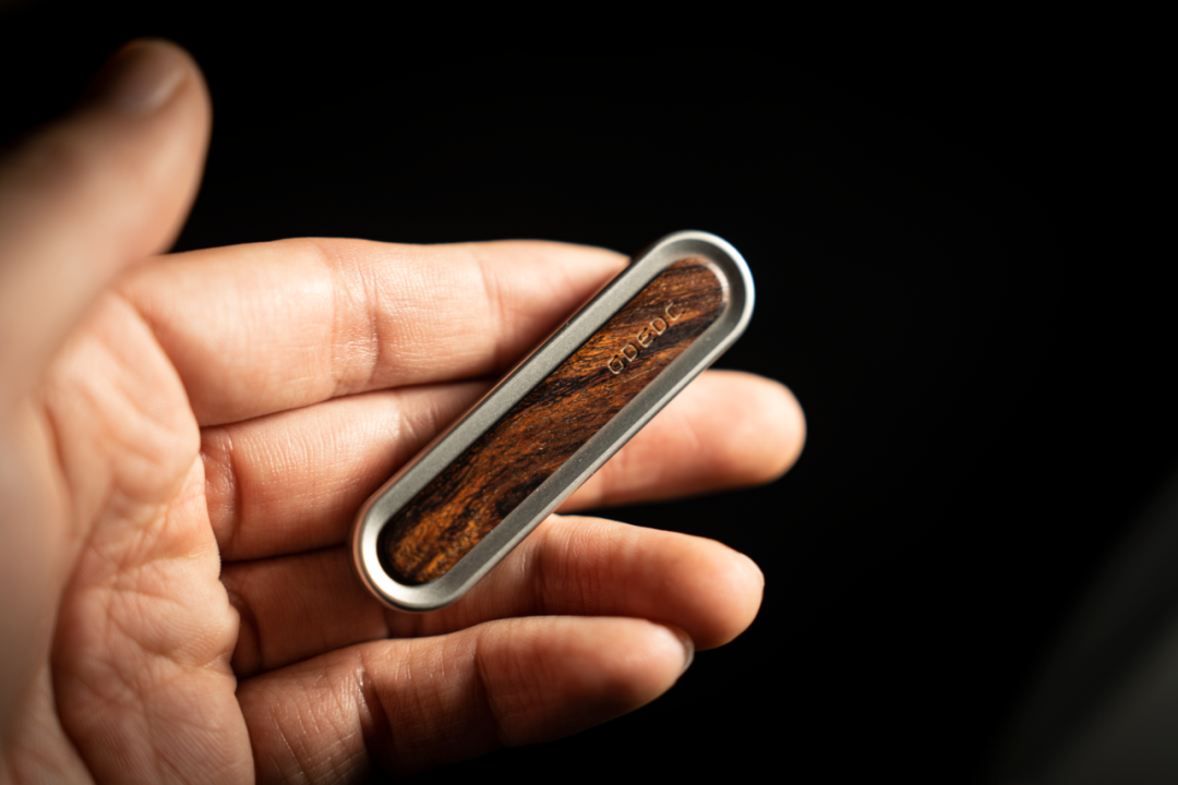 GD EDC Spice Pin / Stainless body with a wood faceplate.